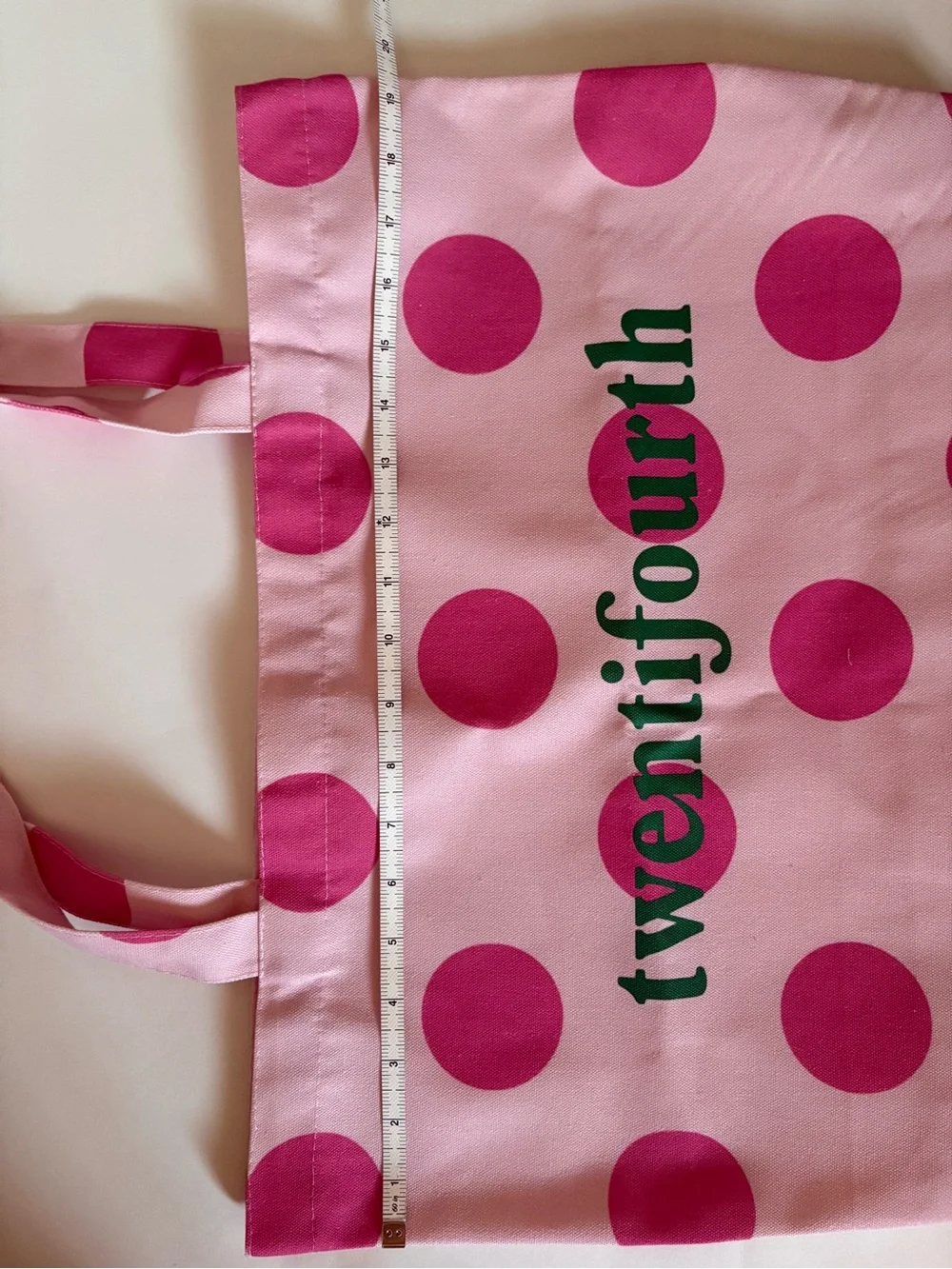 Pink Polka Dot Tote Bag